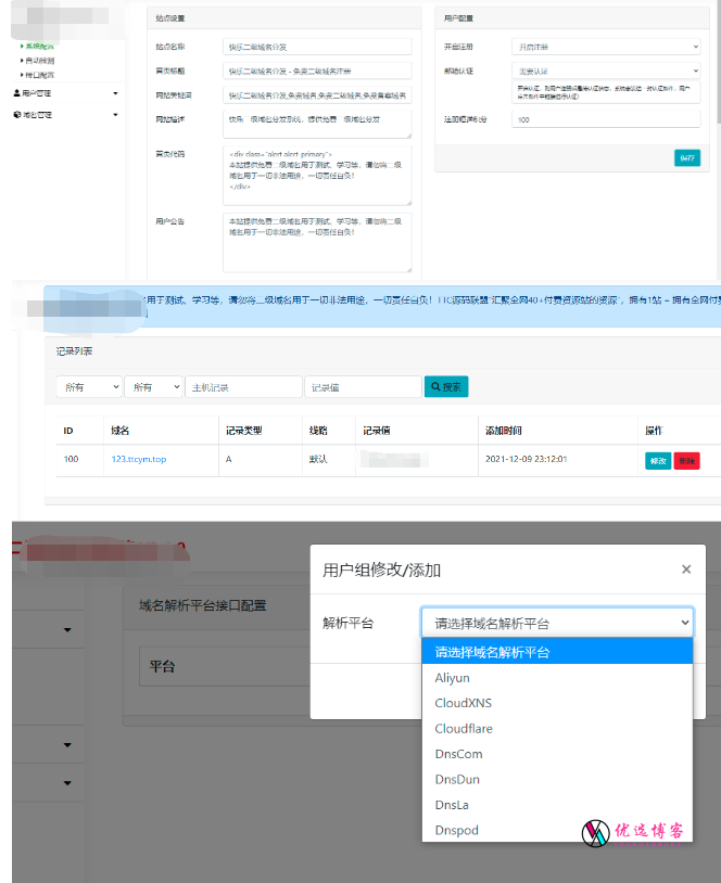 {完美运营}二级域名分发系统源码插图